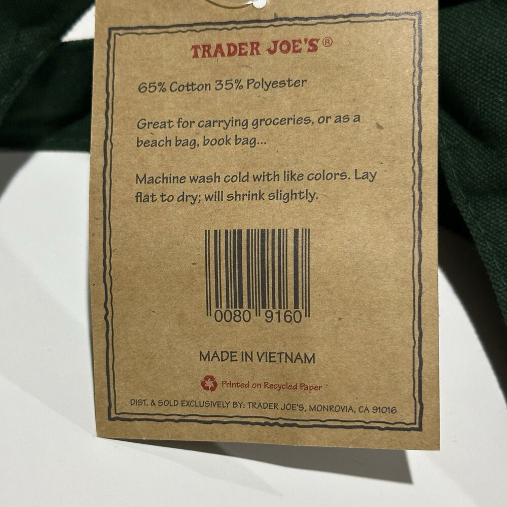 Trader Joe's Canvas Grocery Reusable Large Tote B… - image 5